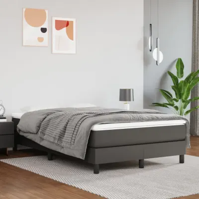 vidaXL Saltea cu arcuri buzunar, fermitate medie, gri, 120x200x20 cm, piele ecologică