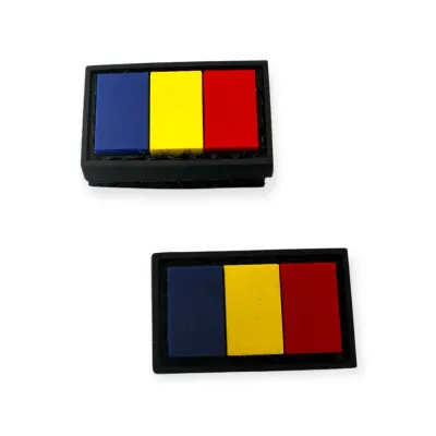 Set 2 patch-uri PVC Drapel Romania 2.5 x 1.5 cm cu prindere velcro hook & loop - Default Title