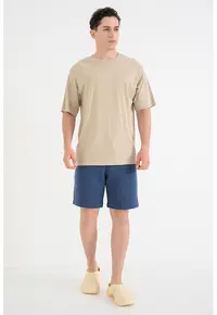 Pantaloni de trening din amestec de bumbac organic Premium Core - Albastru oceanic