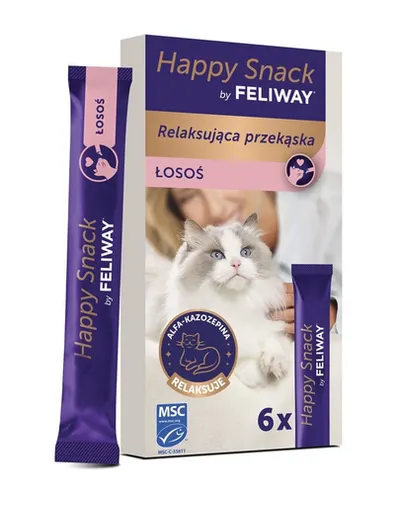 FELIWAY Happy Snack somon 6x15 g gustare cremoasă antistres pisici