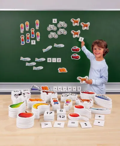 Set de 196 de jetoane magnetice din spumă pentru activități matematice