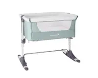 Patut Co-Sleeper pentru bebelusi KikkaBoo Bonne Nuit Mint Melange 2020 cu inaltime reglabila, pozitie anti-reflux, laterala culisanta, accesorii incluse