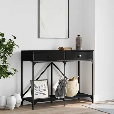 vidaXL Măsuță consolă, negru, 100x39x78,5 cm, lemn compozit