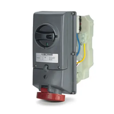 Priza interblocabilan16A 2P+E 12h TST>50V 50Hz 60Hz 130X260MM terminal cu surub Cu interblocaj mecanic