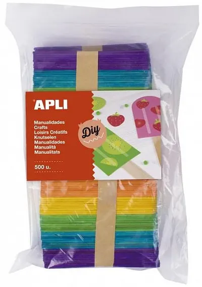 Bețișoare colorate din lemn Apli – Plate, 500 buc