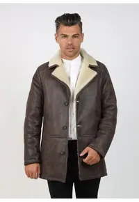 Cojoc de Barbati din Blana de Miel - Model Ciprian - Maro