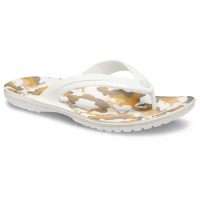 Șlapi Crocs Crocband Printed Flip Alb - White/Multi