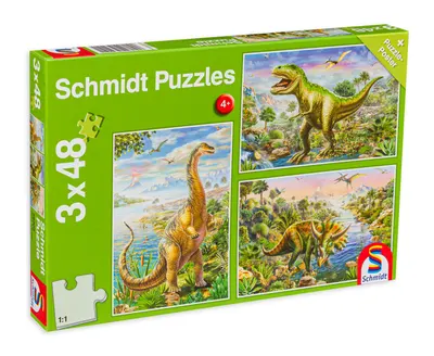 Puzzle Schmidt 3 in 1 - Dinozauri