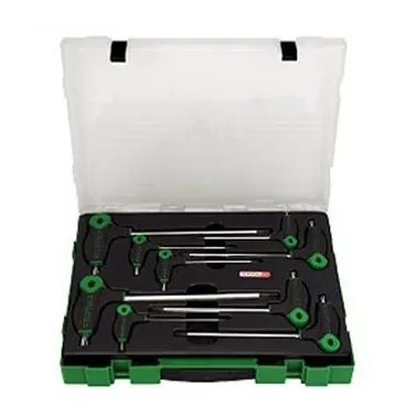 Set 9 chei in stea torx imbus in L, Toptul T10-T50
