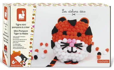 Set creativ Janod - Faceți un mini-pompon, tigru