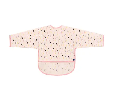 Baveta impermeabila KikkaBoo cu maneci si buzunar Arty Pink Pattern
