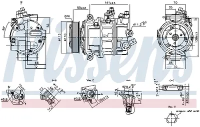 Compresor Climatizare Potrivit Man Tge; Vw California T6 Camper, Crafter, Grand California Camper, Multivan T6, Transporter T6, Transporter T6 Caravelle T6 2.0d 04.15