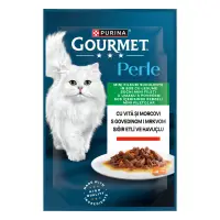GOURMET PERLE cu Vita, Morcovi, Legume in Sos, 85 g
