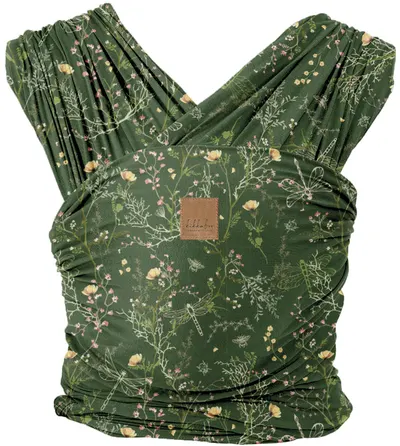 Sling pentru bebeluși KikkaBoo Secret Garden - Isla, Deep Green