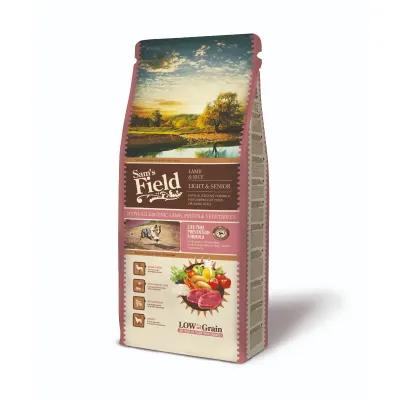 SAM'S FIELD Fresh Light & Senior, XS-XL, Miel și Orez, hrană uscată conținut redus cereale câini, alergii, 13kg