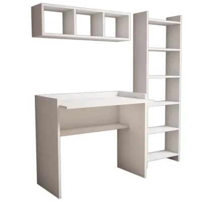 Set birou si biblioteca MATILDA, 3 piese, alb