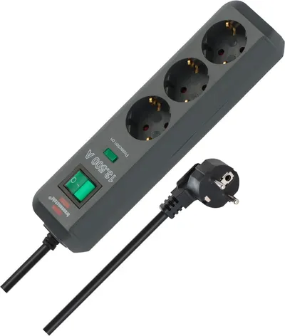 Prelungitor Brennenstuhl - Eco-Line Power Strip, 3 prize , 1.5 m, negru