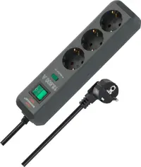 Prelungitor Brennenstuhl - Eco-Line Power Strip, 3 prize , 1.5 m, negru