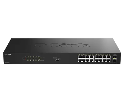 Switch D-Link 16 port GE PoE Unmanaged, capacitate 36 Gbps, standar PoE 802.3af/at, negru