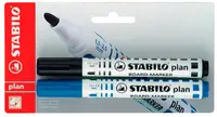 Markere pentru tablă albă Stabilo Plan – vârf rotund, 2 culori