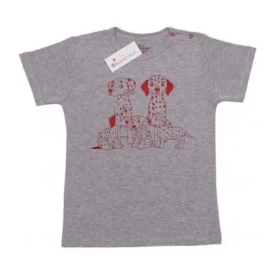 Bluza copii maneca scurta KB45 gri/imprimeu, Kara Baby | 6/9 luni
