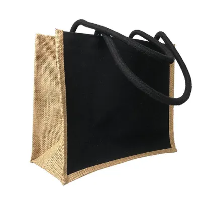 Sacoșă textil cu interior rezistent la apă 41x33x18cm - negru-maro - Default Title