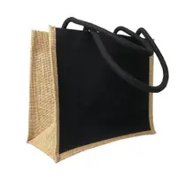 Sacoșă textil cu interior rezistent la apă 41x33x18cm - negru-maro - Default Title