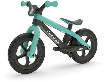 Bicicletă verde ușoară, fără pedale, cu frână de picior integrată