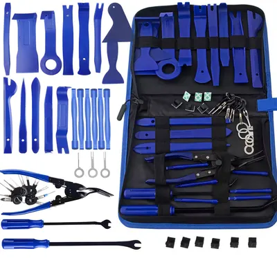 Set 46 piese demontare interior auto, NewEvo, Cu Husa Depozitare, Robust si durabil, Depozitare usoara, Rezistent la coroziune, Pentru usi, bord