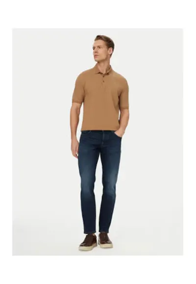 Blugi barbati - slim fit - bumbac si lyocell - Alb/Albastru