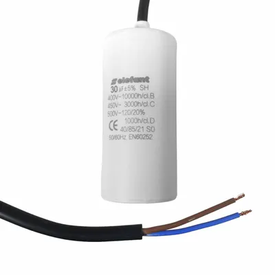 Condensator cu fire CBB60 30µF 45x92mm 450V, Elefant