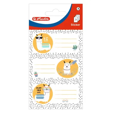 Set 9 etichete scolare, Herlitz, Llama