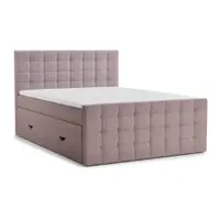 Pat boxspring mov cu spațiu de depozitare 160x200 cm Tasca – Maison de Rêve