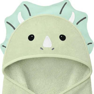 Prosop de bambus pentru bebeluși cu glugă KeaBabies - Dinosaurus