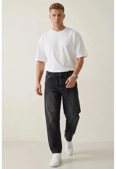 Blugi barbati - Relaxed Fit - negru - denim