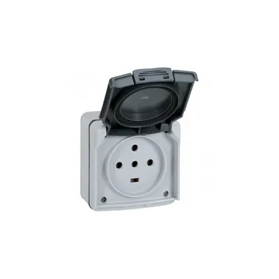 priza Plexo IP55 - 20 A - 3P+N+E 230 V~ - surface mounting - gri