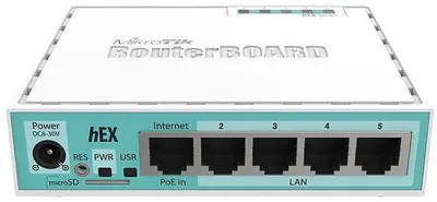 Router Mikrotik - RB750Gr3 hEX, Gigabit, alb/albastru