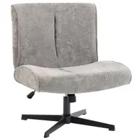 HOMCOM Scaun accent rotativ, fotoliu lounge tapițat cu catifea, reglabil pe înălțime pentru living, birou, gri | Aosom Romania
