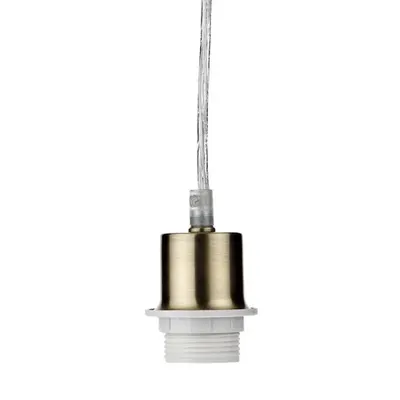 Lampa suspendata 1 Light Antique Brass E27 Suspension With Clear Cable
