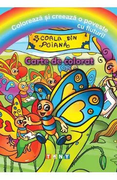 Coloreaza si creeaza o poveste cu fluturi! Carte de colorat