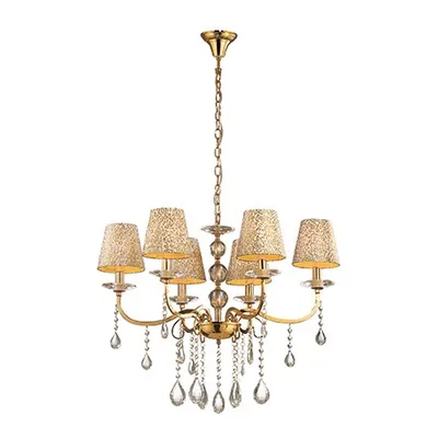candelabru Pantheon, 6 becuri, dulie E14, D:700 mm, H:800/1450 mm, Auriu