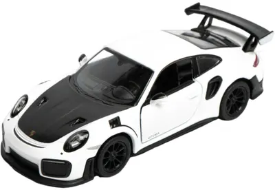 Mașinuță de metal Kinsmart - Porsche 911 GT2 RS, 1:36, alb-negru