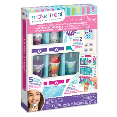 Set cosmetice cu aroma fructata, Make It Real, Beauty Cosmetics Vending Machine, 8 piese