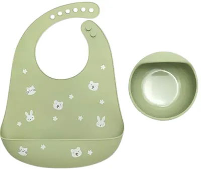 Set de hrănire din silicon Lorelli Premium - 2 piese, Fresh Green
