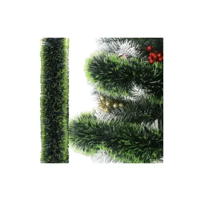Beteala decorativa brad, lungime 6 metri, grosime 15 cm, doua nuante de verde
