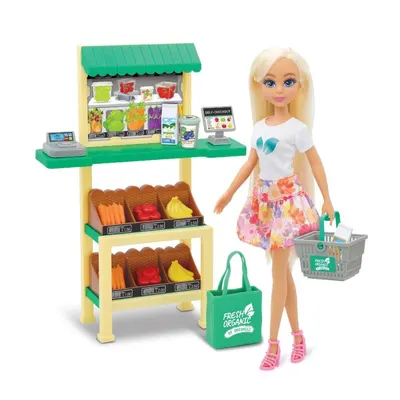 Set de joacă Dreameez - Supermarket, cu păpușă