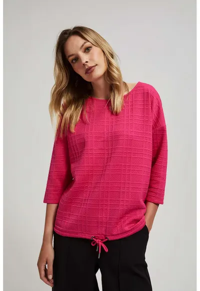 Pulover fucsia cu maneci bufante
