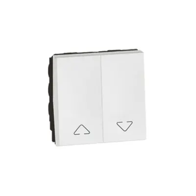 Intrerupator dublu Arteor pentru electric roller blinds control - 2 module - alb