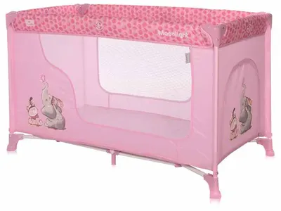 Pătuț pentru bebeluși pe 1 nivel Lorelli - Moonlight, Mellow rose fellows