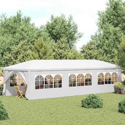 vidaXL Cort de petrecere, alb, 3 x 9 m